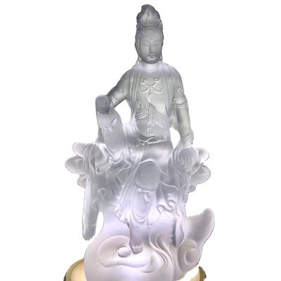 China Lucky Home Decor Liuli Guan Traditional Religious Traditional Yin Buddha Statues Little for sale