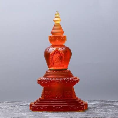 China Religious India in the Fengshui Crystal Buddhist Dagoba, Oriental Pagoda, Zen Garden China Liuli Stupa for sale