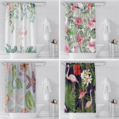 China Sustainable Promotion Custom Design Digital Printing Rust Resistant Waterproof Bathroom Shower Curtain for sale