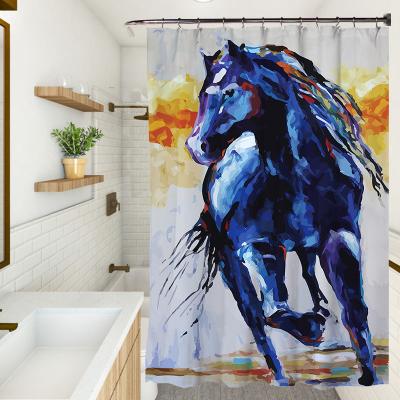 China Sustainable Digital Printing Shower Curtain Household Bathroom Waterproof Curtain High Quality Shade Curtain for sale