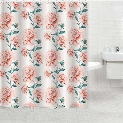 China Hotel Quality Sustainable Hot Selling Water Proof White Polyester Fabric Shower Curtain Liner Bathroom Shower Curtains for sale