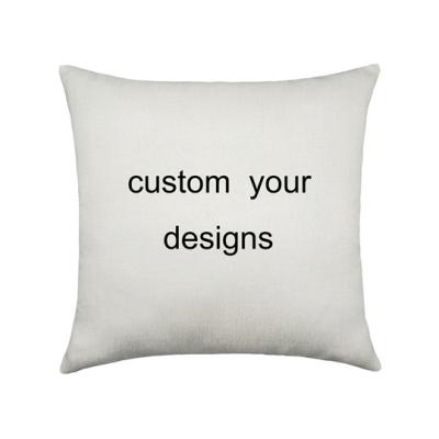 China INS Anti-Static Home Decorative Sofa Pillow Cushion Canvas Blank Blank Covers Custom Digital Printed Flax Cojines for sale