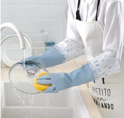 China Factory Sales Luxury Gel Stock Home Cleaning PEVA+silica Wash UP Gloves for sale