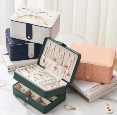 China Factory hotsales luxury stock 3 layers PU lipstick packaging cosmetic box box custom logo roll box with bamboo lid for sale