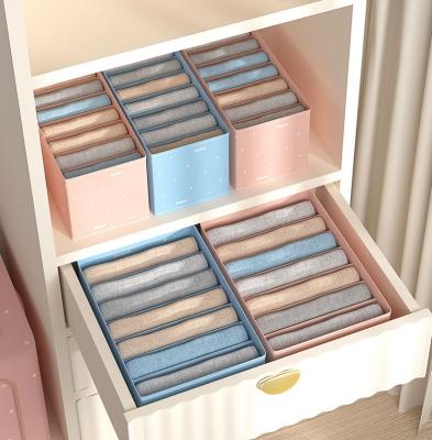 China Modern Collapsible Folding Cabinet Organizer Underwear Socks Storage Box Storage Bins with Handles for sale