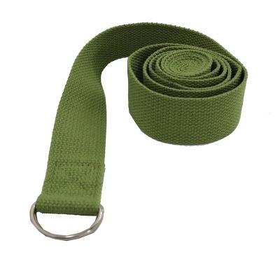 China Custom Best Yoga Training Metal Yoga Stretch Strap Band Eco-Friendly Adjustable Exercise D-Ring for sale