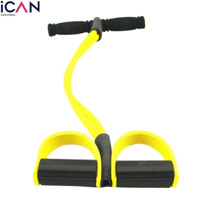 China Comfortable Handle Fitness Bodybuilding Pull Rope Latex Tube Foot Pedal Expander Home for sale