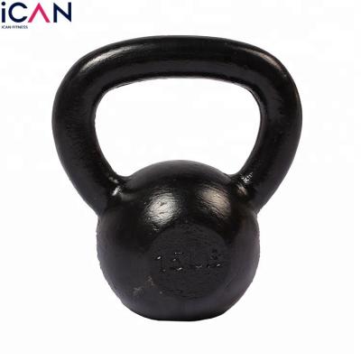 China Smooth Home Gym Custom Cast Iron Black Painted Kettlebell for sale