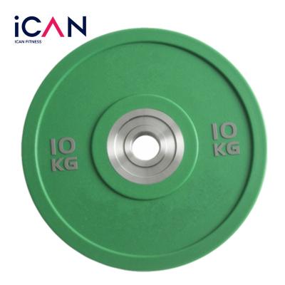 China Professional PU Barbell Weight Lfiting Weight Lifting Bumper Plate for sale