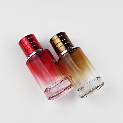 China Cosmetic Ready To Ship Special Fast Delivery Gradient Refillable Screw Neck Empty Refillable Spray Glass Perfume Bottle With Pump Cap for sale