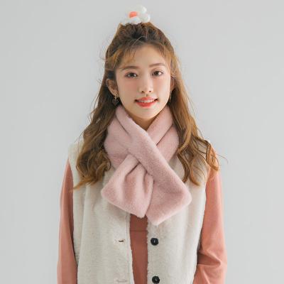 China Wholesale Fashion Winter Cute Luxury Scarf Women Faux Fur Scarves High Quality Plush Scarf for sale