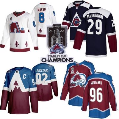 China 2022 Stanley Cups Champions Patch Nathan MacKinnon Mikko Rantanen Gabriel Landeskog Makar Colorado Avalanche Embroidery Men's Hockey Tank Top for sale