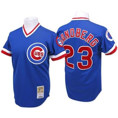 China Antibacterial Blue Baseball Jersey Mens Throwback Ryne Sandberg #23 Chicago Cubs Stitched S-5XL for sale