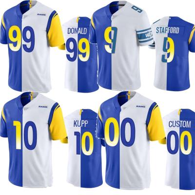 China los angeles cooper kupp aaron donald matthew stafford super bowl lvi ram soccer antibacterial royal white split jersey for sale