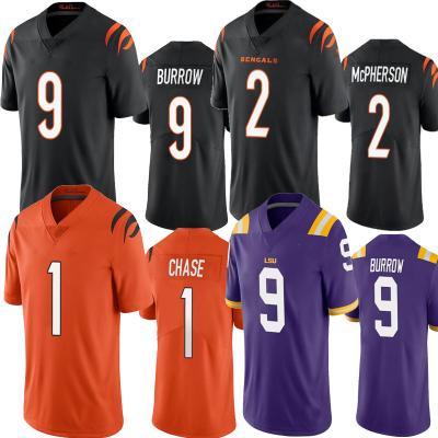 China Cincinnati 2022 Antibacterial 9 Joe Burrow Football Jersey 2 Evan McPherson Bengals JaMarr Chase Tee Higgins Tank Tops Stitched for sale