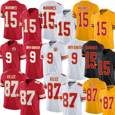 China Kansas City Antibacterial 15 Patrick Mahomes 9 JuJu Smith-Schuster 87 Travis Kelce Chief Football Jersey Stitched for sale