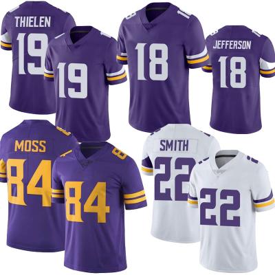 China Men's Cook Randy Moss Harrison Smith Viking Football Jersey Minnesota 18 Justin Jefferson 19 Adam Thielen 4 Dalvin Antibacterial for sale