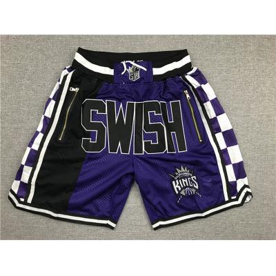 China Just Wholesale Antibacterial Men's Gift Pocket Sacramento Basketball Shorts Hip Hop Embroidery Mesh Sports Wear King for sale