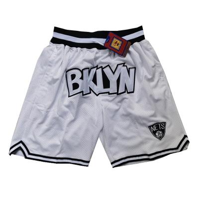 China Just Wholesale Antibacterial Men's Don Pocket New Jersey Basketball Shorts Hip Hop Embroidery Mesh Sports Wear Net for sale