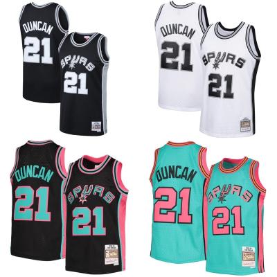 China Black Antibacterial 50 David Robinson High Quality Embroidered Uniform #21 Duncan San Antonio City Spur Basketball Jersey for sale