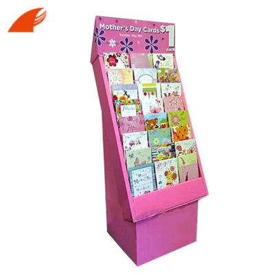 China Upgrade Illustration Fsdu Cardboard Display Stands Cardboard Display Stand For Greeting Cards for sale