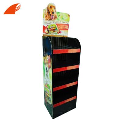 China Upgrade High Quality Artwork Cardboard Display Rack For Dog Food / Treat Cat Litter for sale