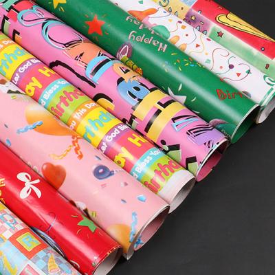 China High Quality Printing China 80gsm Christmas Gifts Flower Wrapping Rolled Paper for sale