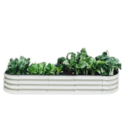 China Modern Metal Raised Vegetable Planter Flower Galvanized Beds Aluzinc Metal Raised Garden Gardening Bed for sale