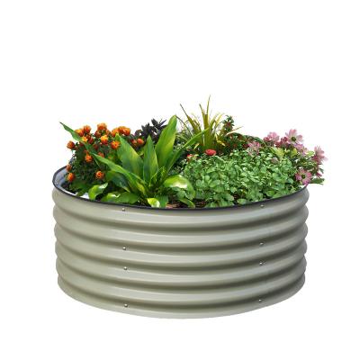 China Modern Metal Oval Flower Size Planting Bed Vegetable Planters Box Steel Raised Garden Bed for sale