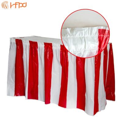 China Red and white striped background circus christmas tablecloth carnival circus decoration wall adorns table for sale