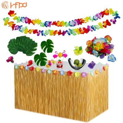 China Colorful Summer Luau Beach Party Supplies Grass Skirt Curtain Table Decor Picnic Hawaiian Home Birthday Party Decorations for sale