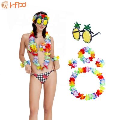 China Silk Fabric Hawaii Colorful Funny Pineapple Sunglasses Garland Decorations Beach Tropical Holiday Theme Party Props Birthday Wedding for sale