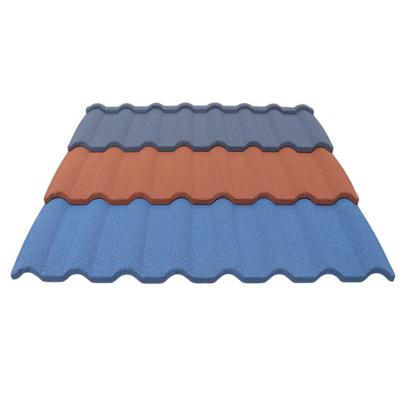 China Stone Coated Metal Roof Tiles Chinese Building Materials Colorful Double Colors Colored Stone Roofing Tiles For Zimbabwe Roofing Sheets for sale