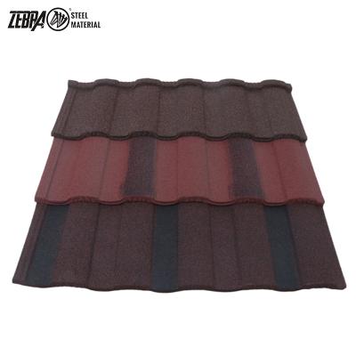 China Modern brown metal roofing ancient roman bond roof tile stone coated metel roof tile for sale