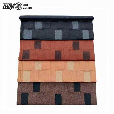 China Modern Decorative Asian Stone Color Galvalume Roof Tiles Metal Roof Shingle Coated Tiles for sale