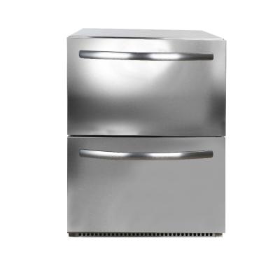 China COMPRESSOR 24 Inch Under Counter 2 Drawer Stainless Steel Fridge Refrigerator for sale