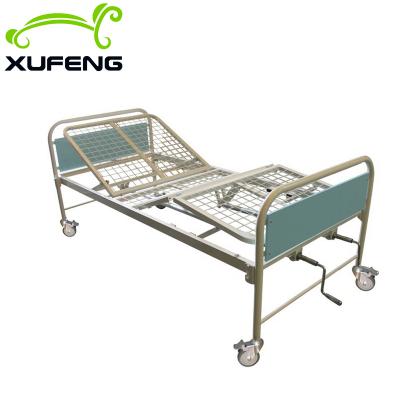 China Hospital Bed Cheap Two Manual Crank Medical Hospital Bed For Hospital Furniture for sale