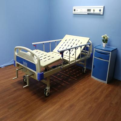 China China factory cheapest price pp metal board noise two crank manual hospital bed medical bed for sale for sale