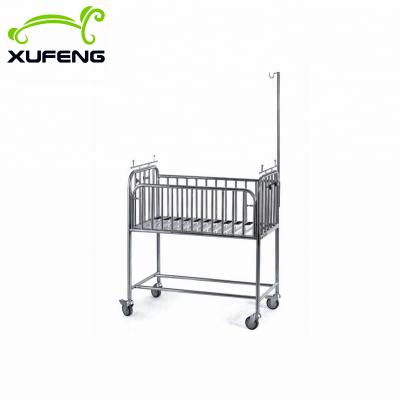 China XF608 Hospital Bed Stainless Steel Baby Trolley /Baby Cradle For Hospital/Hospital Baby Bed With Mosquito Net for sale