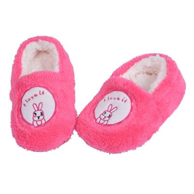 China Lightweight Winter Slippers Embroidery Shoes Plush Kids Warm Floor Shoes Mow Indoor Shoes For Kids for sale