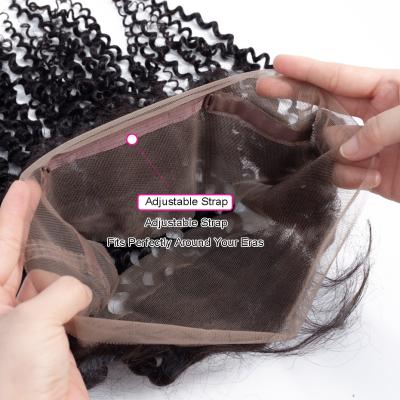 China Deep Wave Pre Plucked Swiss Cuticle Aligned Full Cuticle Aligned 360 Lace Frontal Deep Wave Ponytail Wig for sale