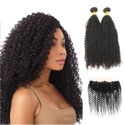 China Curly Curly Cuticle Aligned Brazilian Virgin Hair Bundles, Wholesale Virgin Remy Kinky Hair Closure for sale