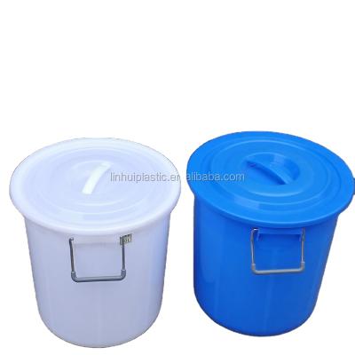 China HDPE Water Round 50kgs Plastic Bucket With Lid And Metal Handle for sale