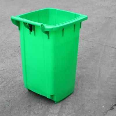 China 100 Liter Outdoor Green HDPE Recycling Plastic Waste Bins/Trash Can With Wheels For Restaurant for sale