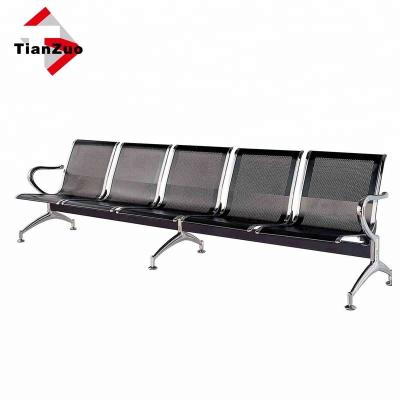 China Areas 5 Public Seats Black Color Chrome Steel Tandem Chair For Public Waiting Areas for sale