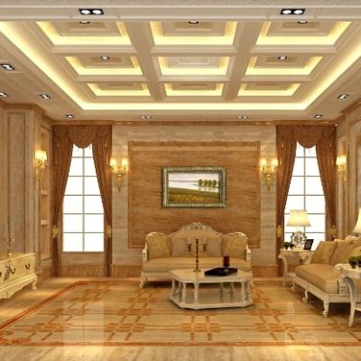 China Architectural Stone and Polished Natural Travertine Tile French Pattern Polished Travertine Marble Modern Roman Turkish Marble for sale