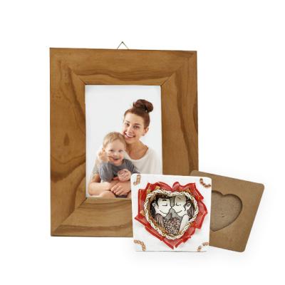 China GIFE DIY Gift Paintable Wooden Photo Frame For Kid Craft for sale