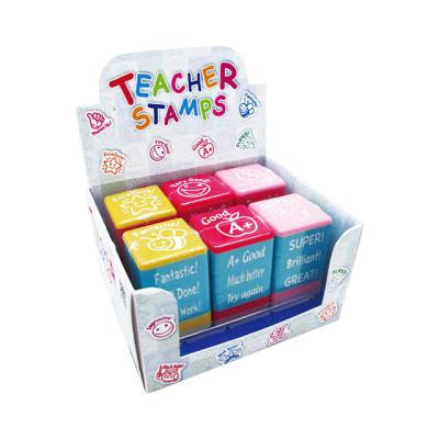 China Decoration Teacher Colorful Plastic Self Inking Stamps For Child for sale