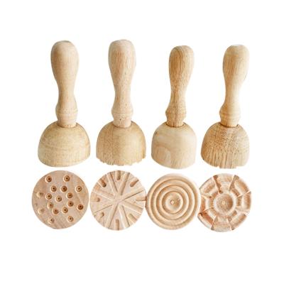 China Diy Craft Art Wooden Handle Clay Tool Stamp for Kid Craft for sale