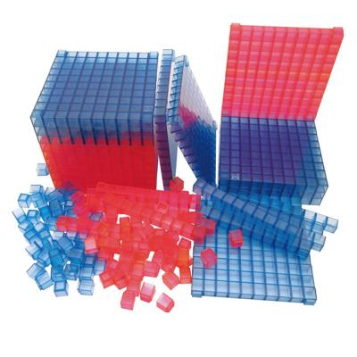 China Teaching math interlocking transparent base ten set for kid for sale